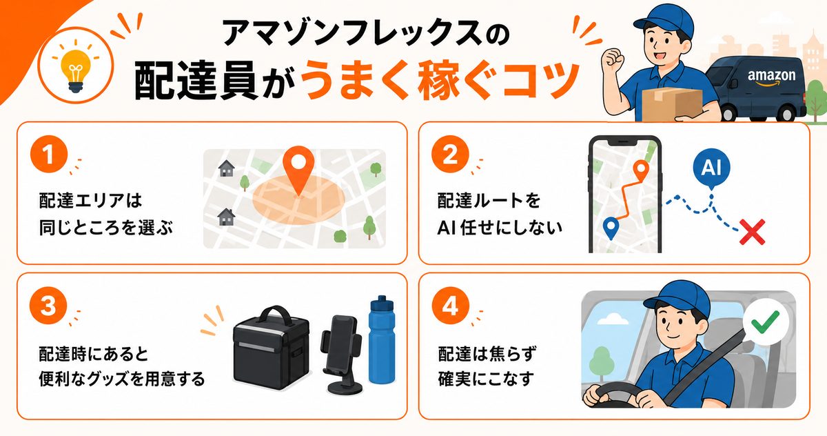 アマゾンフレックスの配達員がうまく稼ぐコツ 