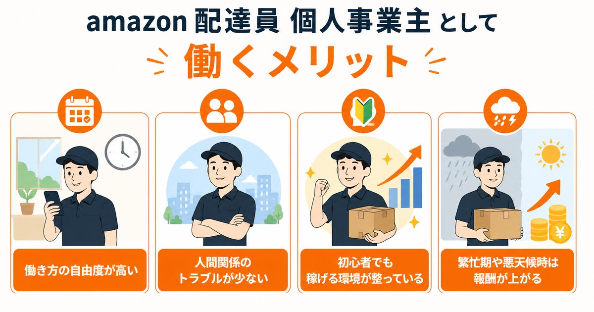 amazon 配達員 個人事業主 として働くメリット